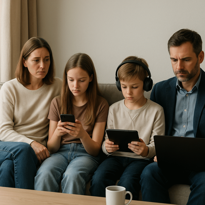 Ilustracija za članak: Obiteljski život u vremenu brzine: kako sačuvati bliskost kad nas sve vuče van kuće?